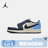 Jordan 耐克AJ1大童鞋低幫板鞋 NIike男女童休閑鞋籃球鞋青少年運動(dòng)鞋