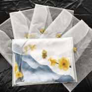 旗袍漢服真絲裙子包裝翻蓋盤(pán)扣紗袋雪紗歐根紗絲巾收納袋子信封袋 乳白色 大號40*30CM 橫版