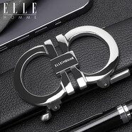 ELLE HOMME男士頭層牛皮帶 輕奢304不銹鋼扣頭自動扣腰帶  生日禮物送男友