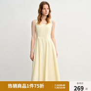 獨(dú)束大碼女裝【線雕裙】歐若風(fēng)氣質(zhì)連衣裙2025新款時尚顯瘦吊帶裙 香草米-梨型 XL （尺碼：3）