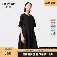 幻走（MOVEUP）2024夏季新款.FUN系列娃娃領(lǐng)趣味撞色口袋設(shè)計(jì)師連衣裙 黑色 L