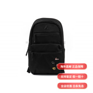 耐克（NIKE）Jordan 喬丹 爆裂紋金屬飛人Logo徽章 聚酯纖維 籃球包書包背包雙 黑色