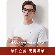 卓凡尼·華倫天奴（GIOVANNI VALENTINO）涼感圓領(lǐng)短袖T恤男裝純色半袖夏裝透氣體恤衫 鈦白（新版） L