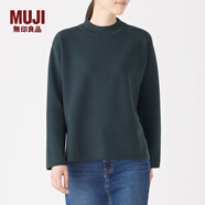 無(wú)印良品 MUJI 女式 羊毛混雙面針織 高圓領(lǐng)毛衣 W9AA032 長(cháng)袖針織衫 深灰色 女式 XS-S