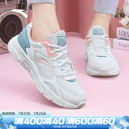 安踏女鞋易彎折跑鞋軟底夏季皮網(wǎng)緩震耐磨休閑運動鞋防滑旅游鞋跑鞋 【皮網(wǎng)】白/櫻花粉/蟹殼青5566-1 40 （女8.5）