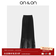 ON & ON/安乃安半身裙2025春季新款法式豎條紋漸變鏤空針織魚(yú)尾擺半裙女 黑色 S