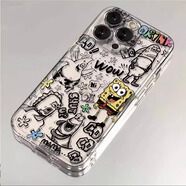 書(shū)影淡香可愛(ài)線(xiàn)條海綿寶寶適用蘋(píng)果4/8plus卡通11/12/5s手機殼iPhone15promax透明6/713/14Pro潮xsmax/r情 M606可愛(ài)線(xiàn)條海綿寶寶 iPhone15