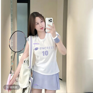 其他的  THE OTHER2025JP新款羽毛球服田口真彩同款大賽排球服速干飛袖透氣印字吸汗 220154紫色短裙 yy Logo M