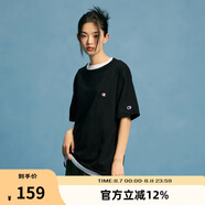 Champion冠軍t恤男2024春夏新款美式純棉情侶潮牌寬松短袖上衣 XL 黑色