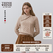 Teenie Weenie小熊女裝時尚簡約毛衣冬季不對稱翻領(lǐng)金扣斜開襟上衣 卡其色 XS 155