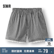 森馬（Semir）休閑褲女寬松松緊腰溫柔2025夏季甜美風(fēng)蕾絲花邊短褲109325125002