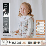 OAK FAMILY兒童羽絨馬甲女童加厚羽絨背心嬰幼兒雙面馬甲 愛(ài)麗絲花園 【雙面兩穿】 73 cm