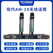 HYUNDAI現(xiàn)代AM-19真分集無線麥真U段信號(hào)抗干擾高保真一拖二套裝