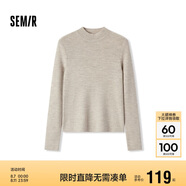 森馬（Semir）[商場同款]毛衣女緊身羊毛衫2024冬半高領(lǐng)打底衫顯瘦101724107003