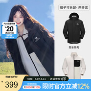 駱駝沖鋒衣男抓絨三合一2024春夏防風(fēng)防水保暖戶外登山服外套 A23CATR057幻影黑女款 L