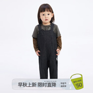 jnby by JNBY江南布衣嬰童純棉牛仔褲加長背帶褲休閑秋男女童嬰兒YO8E10350 991/牛仔藏青 90cm