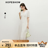 紅袖高級(jí)感蕾絲邊連衣裙2025春季新款女裝波點(diǎn)收腰V領(lǐng)顯瘦氣質(zhì)雪紡裙 白底黑點(diǎn)3802 M