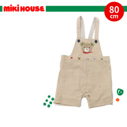 MIKIHOUSE 兒童卡通熊頭背帶褲男童女童洋氣短褲褲子駝色 80cm