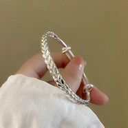 云妝蝶夢(mèng)足銀9999麥穗實(shí)心手鐲女光面簡(jiǎn)約銀鐲子穗穗平安小眾氣質(zhì)純銀禮物 麥穗手鐲 25g