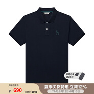 哈吉斯（HAZZYS）男裝 夏季男上衣3A抗菌涼感防螨短袖polo衫男ASTZE0CBX72 深藏青色DN 3XL (190/108A 54)