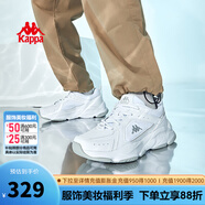 KAPPA卡帕男鞋老爹鞋2025春季新款休閑復(fù)古運(yùn)動(dòng)鞋情侶低幫厚底跑鞋子男 漂白 42