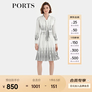 PORTS寶姿秋季新款女裝時(shí)尚圓點(diǎn)印花連衣裙ALD9D015QPT100 白黑混色 M 6