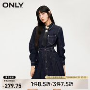 ONLY秋冬氣質(zhì)百搭翻領(lǐng)A字牛仔短裙連衣裙女|123442008 J37 1000洗水藍(lán)牛仔 S (160) 80A