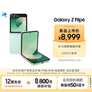三星Galaxy Z Flip6 AI手機(jī) 折疊屏手機(jī) 大視野智能外屏 驍龍8 Gen3 雙卡 12GB+512GB 青薄荷