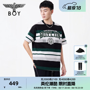 BOY LONDON25新品針織短袖T恤時(shí)尚潮流條紋N01137 綠/黑/白/灰色 XL