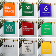 TLXT店鋪門(mén)口招牌定做亞力廣告牌金屬支桿服裝店簡(jiǎn)約側掛牌門(mén)牌定制 法國金50x50CM顏色聯(lián)系客服