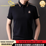 nasawassup品牌短袖t恤男棉質(zhì)翻領(lǐng)透氣polo衫中青年時(shí)尚寬松休閑半袖體恤男 寶藍色 S 【105-120斤】