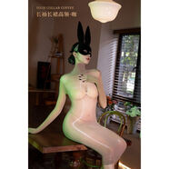 高級長(cháng)款美體塑身衣油亮絲襪吊帶包臀ol裙連身裙子絲滑連體緊身裙 L18-長(cháng)袖+長(cháng)裙+高領(lǐng) 黑色[油光無(wú)縫裙*系列]