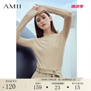AMII2025秋冬新款簡潔通勤基礎(chǔ)款百搭半高領(lǐng)修身毛衣女顯瘦長袖上衣 花駝 M (160)
