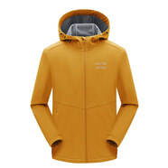 亞特（AIR TEX）男女連帽軟殼衣登山服防風(fēng)夾克蓄熱保暖抓絨外套戶(hù)外沖鋒衣 棕黃_【男女同款】SD M