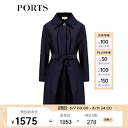 PORTS寶姿女裝秋冬新款長(zhǎng)袖長(zhǎng)大衣 丈青混色 M