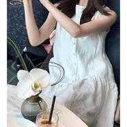 丹德蘭純色無袖連衣裙女2025新款寬松顯瘦法式氣質(zhì)裙子-1291 白色 M （105-125斤）