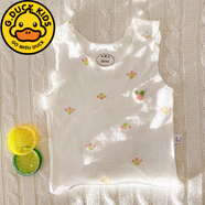 G.duck嬰兒衣服新生兒護肚純棉小背心夏季無(wú)袖上衣寶寶女童薄款小孩內搭 (背心)綠葉花粉~夏季薄款~ 66 (2-6月內)