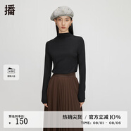 播商場同款秋季新款緊身上衣氣質(zhì)通勤長袖t恤女BDQ3YD0401 K40黑色 S