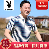花花公子品牌爸爸裝夏裝冰絲短袖T恤POLO衫男士打底翻領上衣中老年人大碼 8811綠色 【面料升級+真口袋】 M 165【建議90-120斤】