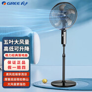 格力（GREE）落地扇家用電風(fēng)扇五葉大風(fēng)力立式風(fēng)扇可升降學(xué)生宿舍搖頭定時(shí)節能低噪電扇