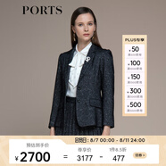 PORTS寶姿秋冬新品女裝長(zhǎng)袖中長(zhǎng)小西裝LM9J064NFF076 黑色混色 L (8)