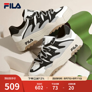 斐樂（FILA）斑斕鞋ROSETTA女鞋板鞋新款面包厚底鞋復(fù)古休閑鞋 雪白/黑-SB 37.5