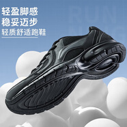 李寧男鞋跑步鞋新款運動(dòng)鞋子休閑透氣減震跑步運動(dòng)鞋 黑色009-4 39.5