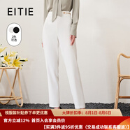 愛特愛（EITIE）氣質(zhì)OL高腰顯瘦小腳休閑褲通勤簡(jiǎn)約百搭春季新款6905601 亮白10 S 155