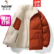 啄木鳥(niǎo)（TUCANO）雙面穿棉衣2025秋冬季羊羔毛衣青年時(shí)尚保暖戶(hù)外男女情侶外套上衣 大地黃 M