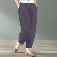 皮爾卡丹單/兩件裝 棉麻燈籠褲女夏寬松闊腿褲休閑蘿卜褲老爹褲高腰哈倫褲 單條灰色 XL 建議115-130斤