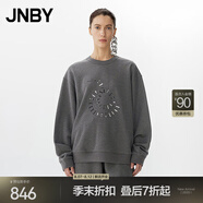 JNBY【商場(chǎng)同款】25春新品衛衣寬松圓領(lǐng)套頭5P1414990 077/雜灰咖 L