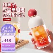 綠珠紅鼻子玻璃杯雙層高硼硅玻璃水杯子牛奶咖啡小巧ins女生學(xué)生200ml