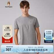 Hush Puppies暇步士男裝夏季純色無憂搭圓領(lǐng)短袖T恤 038淺灰3 2XL