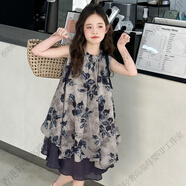 富羅迷（follow me）女童夏季連衣裙2025新款洋女大童夏裝韓系碎花裙兒童夏天薄款裙子 圖片色【連衣裙】 120 cm 建議身高110-120厘米